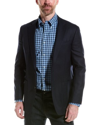 Шерстяной пиджак классического покроя Brooks Brothers Мужской синий 38Reg