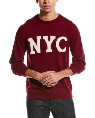 Brodie Cashmere Мужской свитер с круглым вырезом из смеси шерсти и кашемира в Нью-Йорке S