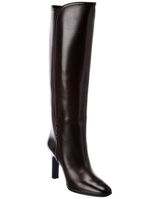 

Saint Laurent Jane Кожаные женские сапоги до колена коричневые, Коричневый, NA
