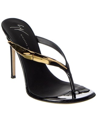 

Женские лакированные сандалии Giuseppe Zanotti Helmut 105, черные, Черный, NA