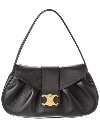 Женская кожаная сумка Celine Polly Medium черного цвета