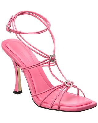 

Jimmy Choo Indiya 100 Женские кожаные сандалии, Розовый, NA