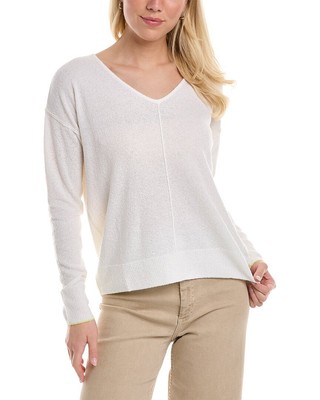 

Женский свитер Raffi с заниженной линией плеч и V-образным вырезом, Белый