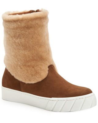 

Женские ботильоны Aquatalia Nelle из замши и овчины, Chestnut/sand, NA