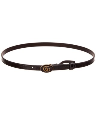 Женский лакированный ремень с пряжкой Gucci Gg, черный 65