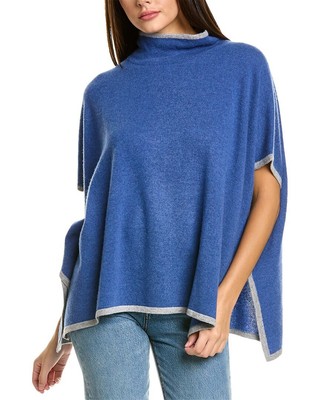 

Женское кашемировое пончо с воронкой Forte Cashmere, синий цвет