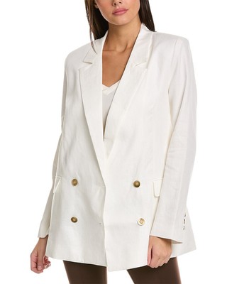 Nicholas Ayla Double-Breasted Linen Blazer Womens  0