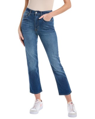 7 For All Mankind Легкие укороченные джинсы из тонкого передника для женщин синего цвета 24