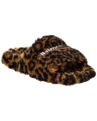 

Balenciaga Женские шлепанцы Furry Brown, Коричневый, NA