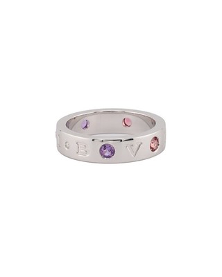 Женское кольцо с двумя бриллиантами и аметистом Bulgari 18 Карат 0,15 карата 56