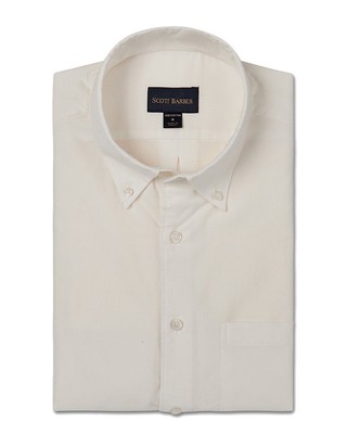 

Однотонная вельветовая рубашка Scott Barber, мужская, Winter white, NA