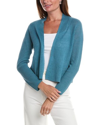 Женский кардиган из льняной смеси Eileen Fisher синего цвета 1X