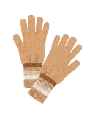 Кашемировые перчатки Brodie Cashmere в контрастную полоску, женские коричневые