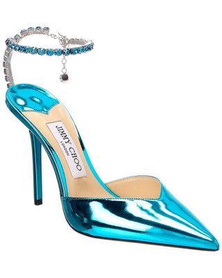 

Женские кожаные туфли Jimmy Choo Saeda 100, Синий, NA