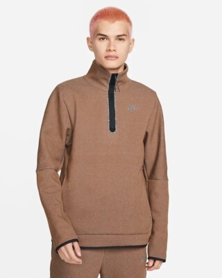 XL - Nike Sportswear Tech Fleece Half Zip Top Cocoa Brown Cactus Jack DQ4314-259