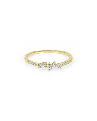 Женское кольцо с двойным бриллиантом Ron Hami 14K 0,19 Карата, 7