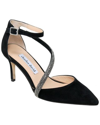 

Женские замшевые туфли Charles David Adorn 6,5, Черный, NA