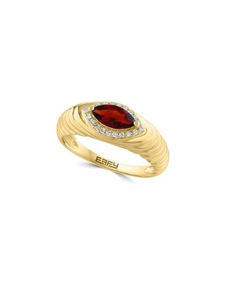 Effy Fine Jewelry 14K 0.78 Ct. Tw. Diamond & Garnet Ring Womens  7