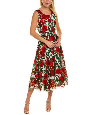 

Женское платье миди Samantha Sung Aster, Pomegranate white white red