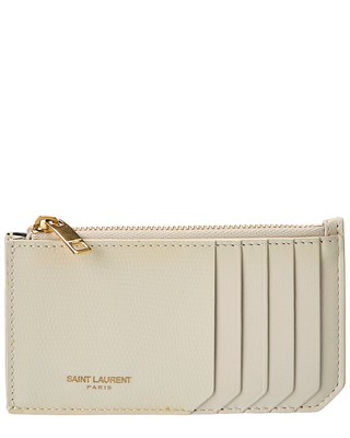Кожаный футляр для карточек Saint Laurent Женский белый