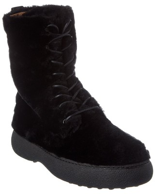 Tod S Shearling Boot Womens Black 35