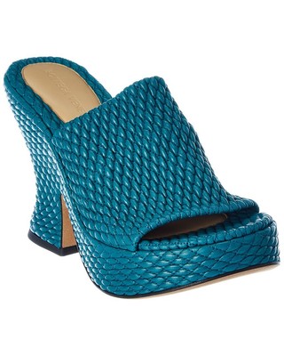 

Женские кожаные сандалии на платформе Bottega Veneta, зеленые, Зеленый, NA
