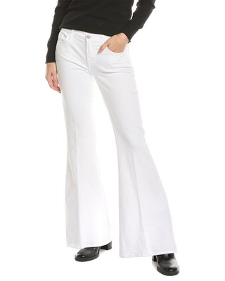 7 For All Mankind Блестящие белые джинсы-клеш с низкой посадкой Женские Белые 25