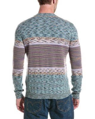 Pre-owned M Missoni Wool Crewneck Sweater Men's Blue M