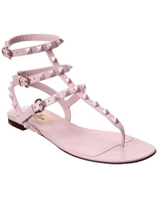 

Женские кожаные сандалии с ремешком на щиколотке Valentino Rockstud, Фиолетовый, NA