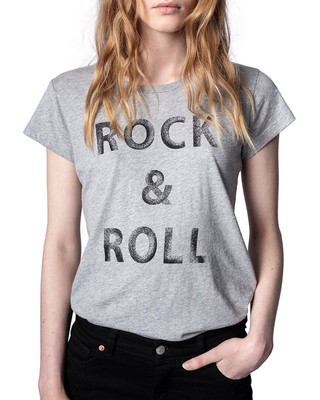 

Женская узкая футболка Zadig - Voltaire Rock And Roll, Gris chine