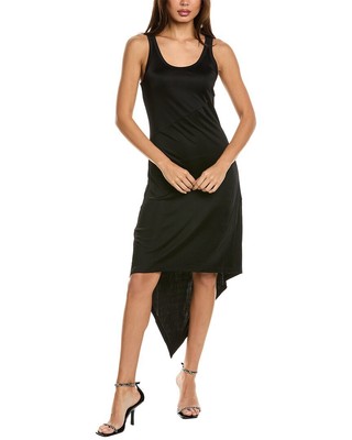 Женское платье на бретелях с шарфом и подолом от Helmut Lang