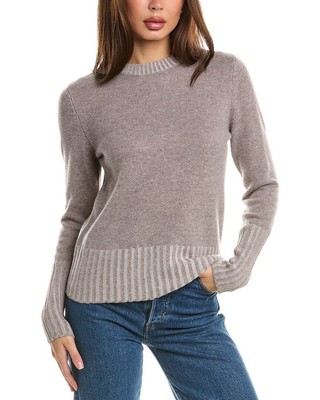 Кашемировый свитер Forte Cashmere с высокой посадкой в рубчик, женский серый M