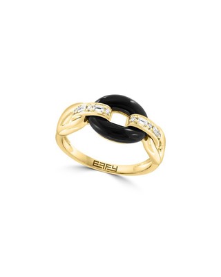 Effy Fine Jewelry 14K 2.19 Ct. Tw. Diamond & Onyx Ring Womens