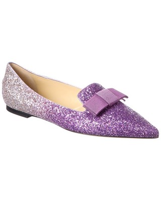 

Jimmy Choo Gala Женские блестящие туфли на плоской подошве, Фиолетовый, NA