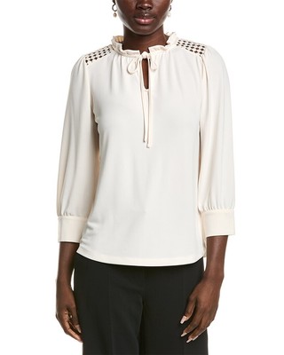 Anne Klein Blouson Top Womens White S