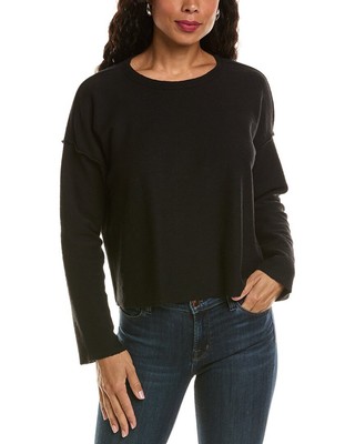 Eileen Fisher Textured Boxy Top Womens Black 1X