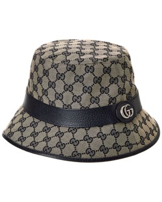 Gucci Canvas Bucket Hat Womens Blue M