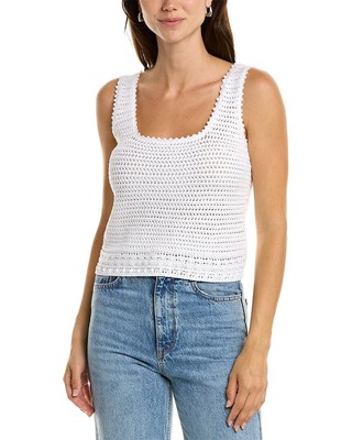 

Женская квадратная майка Vince Crochet Crochet, Optic white