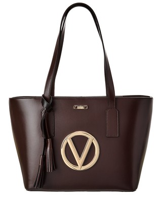 Valentino By Mario Valentino Prince Forever Leather Tote Womens Brown Os