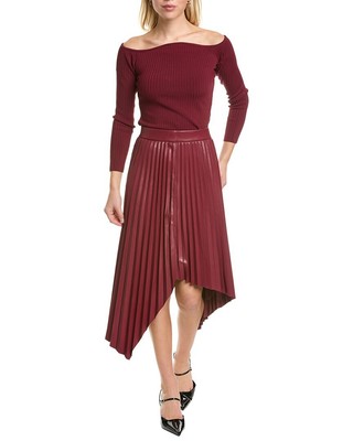 

Bcbgmaxazria Женская плиссированная юбка-миди, Красный