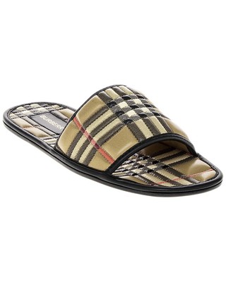 

Женские кожаные шлепанцы Burberry, Archive beige, NA