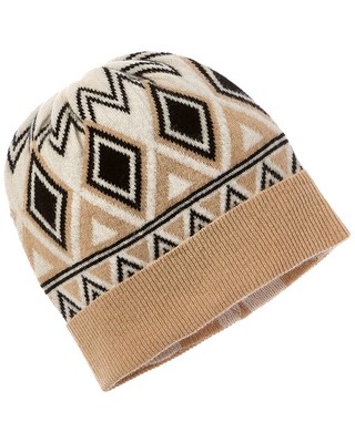 Кашемировая шапка Brodie Cashmere в тон Fairisle, женская белая