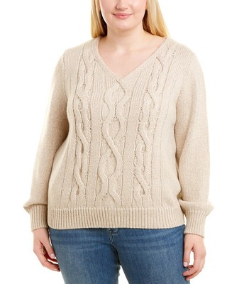 

Lafayette 148 New York Plus женский свитер из шерсти, кашемира и шелка, коричневый