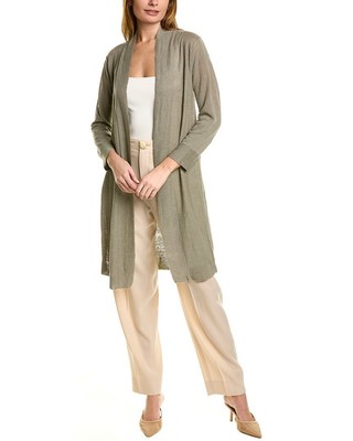 

Lafayette 148 New York Длинный льняной кардиган женский зеленый