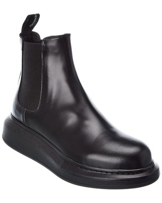 Женские ботинки Челси из контрастной кожи Alexander Mcqueen черные 36,5