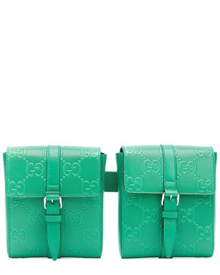 Кожаная поясная сумка Gucci Gg Tennis с тиснением, 2 съемных чехла, мужская зеленая