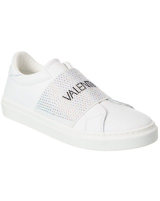 Pre-owned Valentino By Mario Valentino Maya Leather Sneaker Women's In White