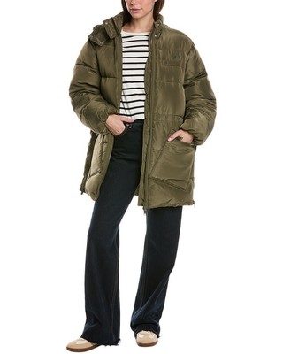 Пуховик Ganni Oversize Женский зеленый Xxs/Xs