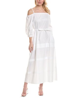 Peserico Off-The-Shoulder Maxi Dress Womens White 40