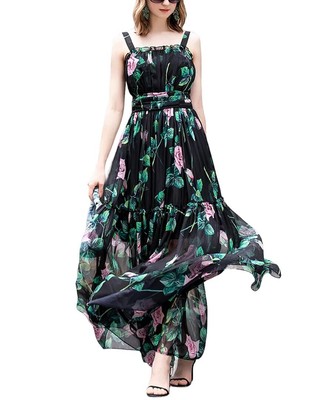 

Платье макси Burryco для женщин, Черный